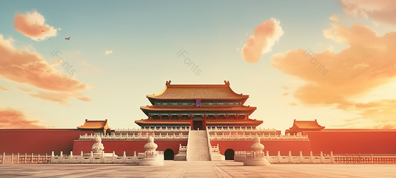 中国故宫建筑午门广场国庆节插画,插画/手绘图,插画/手绘图库,插画/手绘图下载,插画/手绘